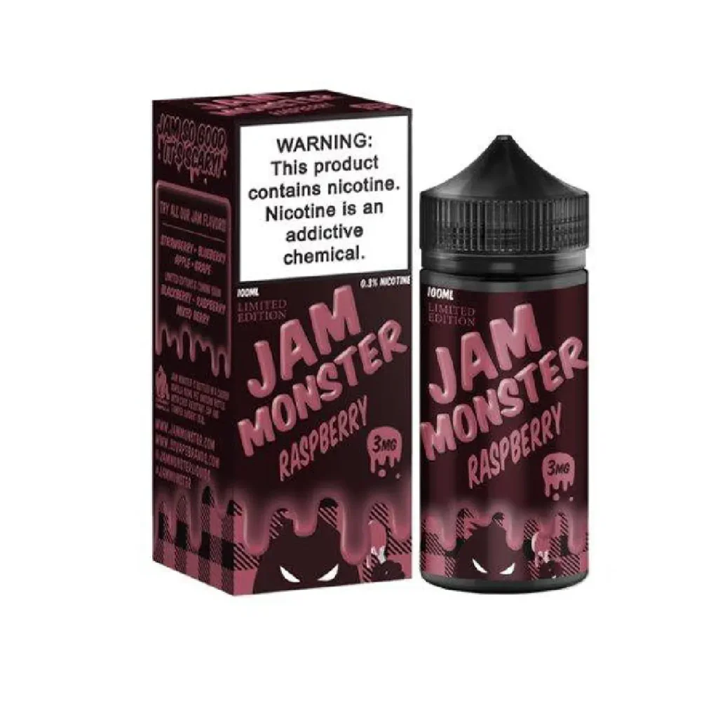 Indulge your senses with the delectable Raspberry Nicotine Salt by Jam Monster.